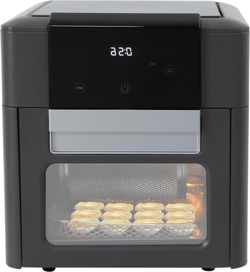 Elektrische heteluchtoven Mini oven Gezond koken Intelligent led-touchscreen 12 liter capaciteit Grijs