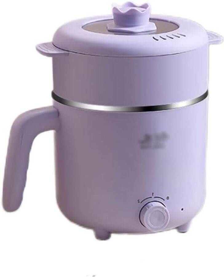 Elektrische Hot Pot Mini Kookpan Snel Koken Dual Power Instelling 2 Liter Inhoud Paars