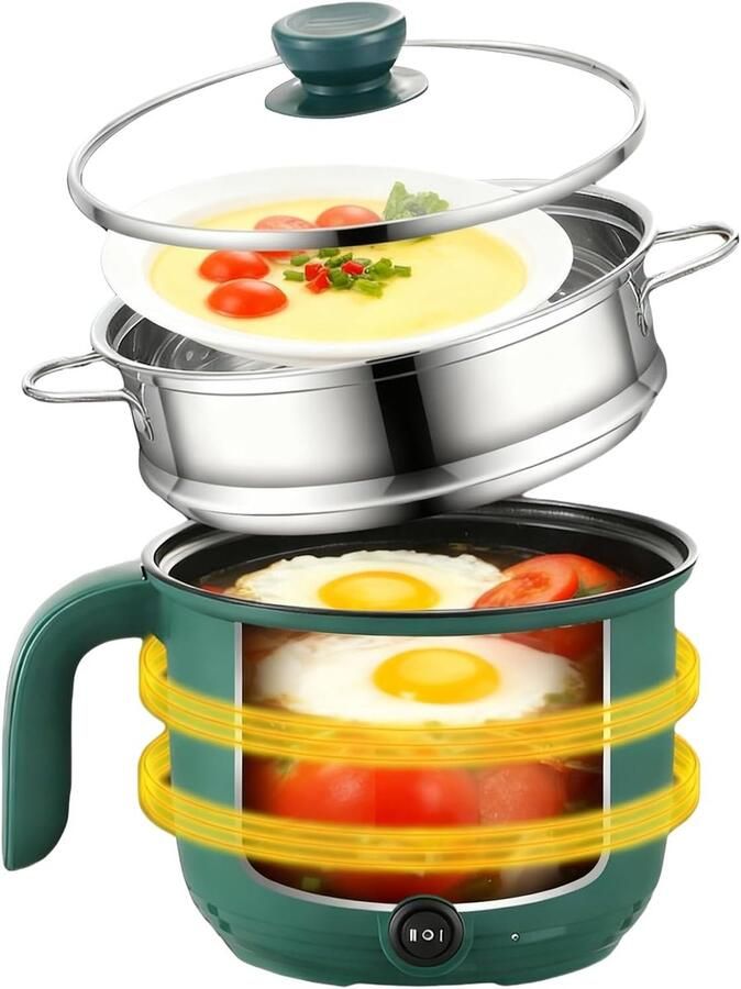 Elektrische Hotpot 1 5L Mini Non-Stick Kookpan Compact en draagbaar Ideaal voor snel koken SnelShoppen