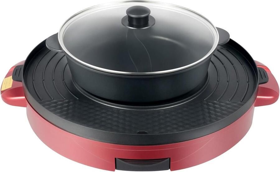 Hot Pot Elektrische hotpot 220 V 2200 W elektrische grill met afneembare kookplaat 2-in-1 elektrische hotpot elektrische grill hotpot voor slaapzaal en thuis