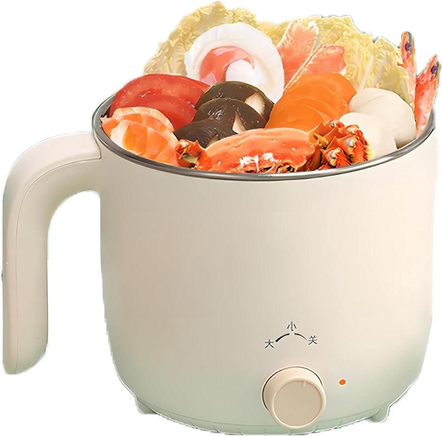 Elektrische Hotpot Kookpot Reiskoker Snel Koken 2-Versnellingen Instelbaar 1.5L Zilver
