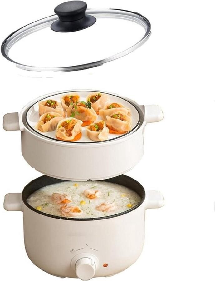 Elektrische Hotpot Stoom Kookpot Snel Koken Antiaanbaklaag 5 Liter Capaciteit Zwart