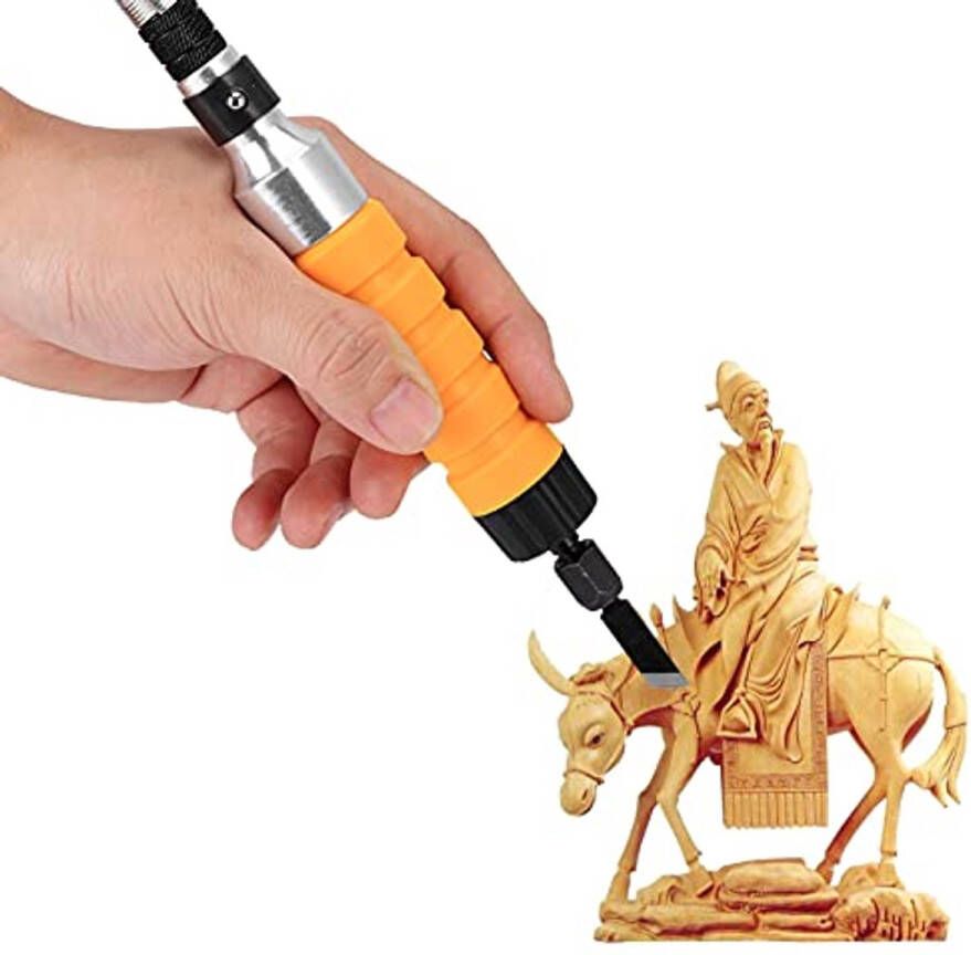 Elektrische Houtbewerkingsbeitel Set met Flexibele As en Snijmessen Perfect voor Houtsnijwerk