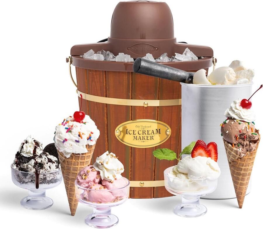 Elektrische IJs machine Met Draagbaar Handvat 4 Liter in Minuten Voor Yoghurt en Gelato
