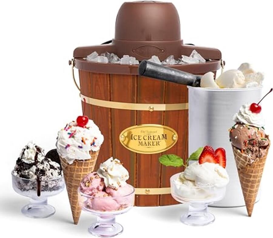 Elektrische IJs machine Met Draagbaar Handvat 4 Liter in Minuten Voor Yoghurt en Gelato