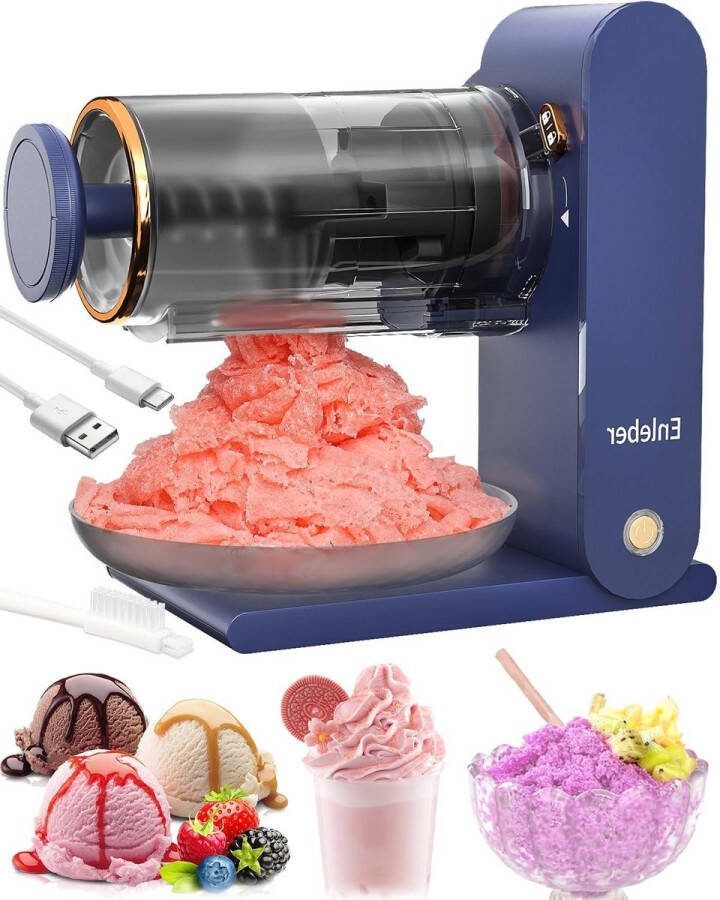 Elektrische ijsblokjes- en crushed ijsmachineslushy machine granita machine Donkerblauw Roestvrijstalen ijsmessen en mallen