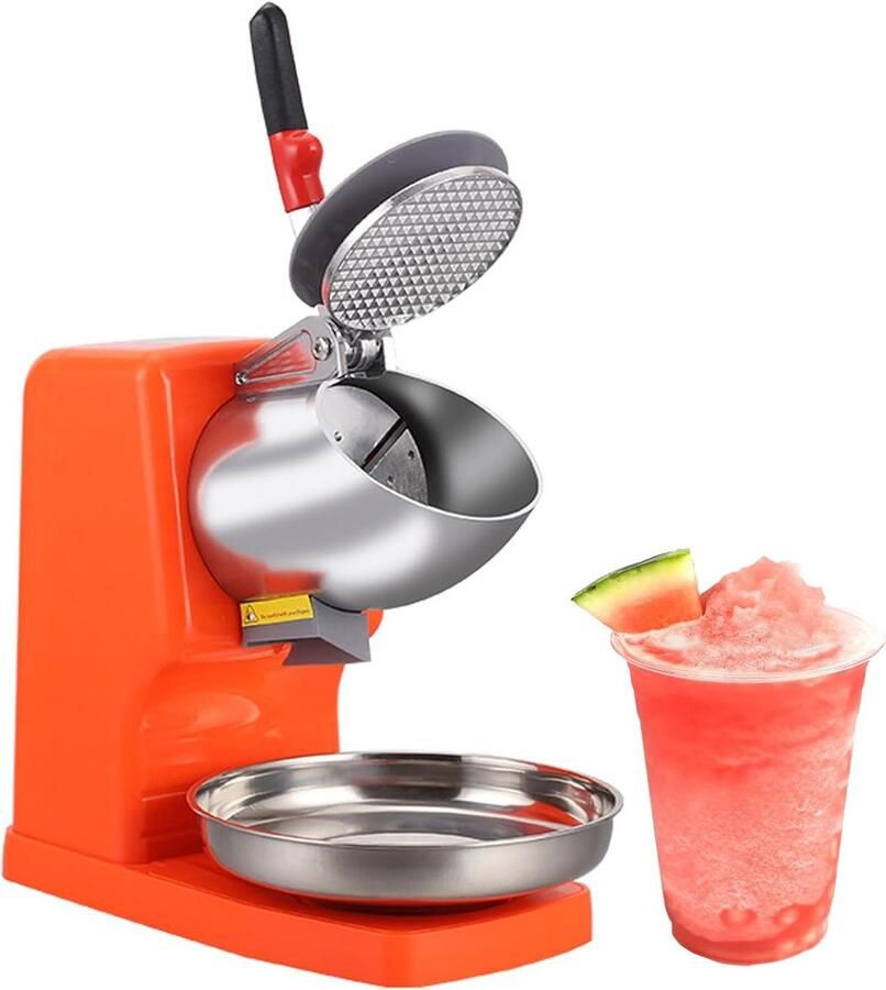 Elektrische IJsmachine IJsbreker Slushmaker Cocktails Sneeuwkegels Hoge Capaciteit 100kg u 500W Krachtig Geel