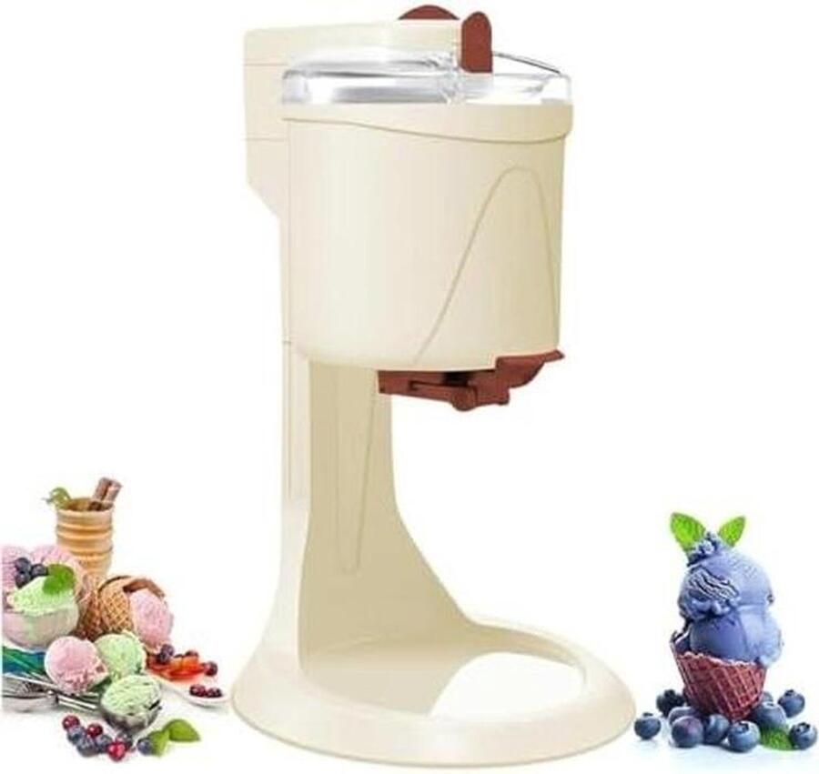 Elektrische Ijsmachine IJsmaker Yoghurtmaker Zelf Desserts Maken Snel Invriezen 10 Minuten 1 Liter Wit