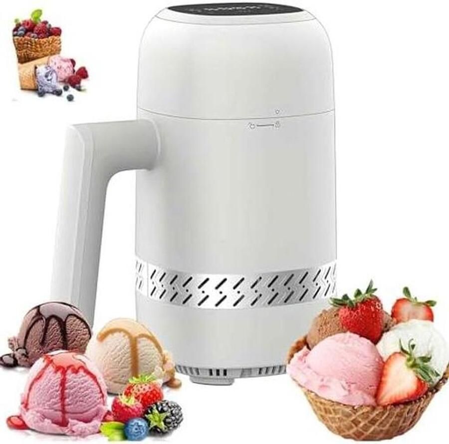 Elektrische IJsmachine Softservemaker Dessertmaker Zelfgemaakte Desserts Maken Zonder Voorinvriezen 300 ml Wit