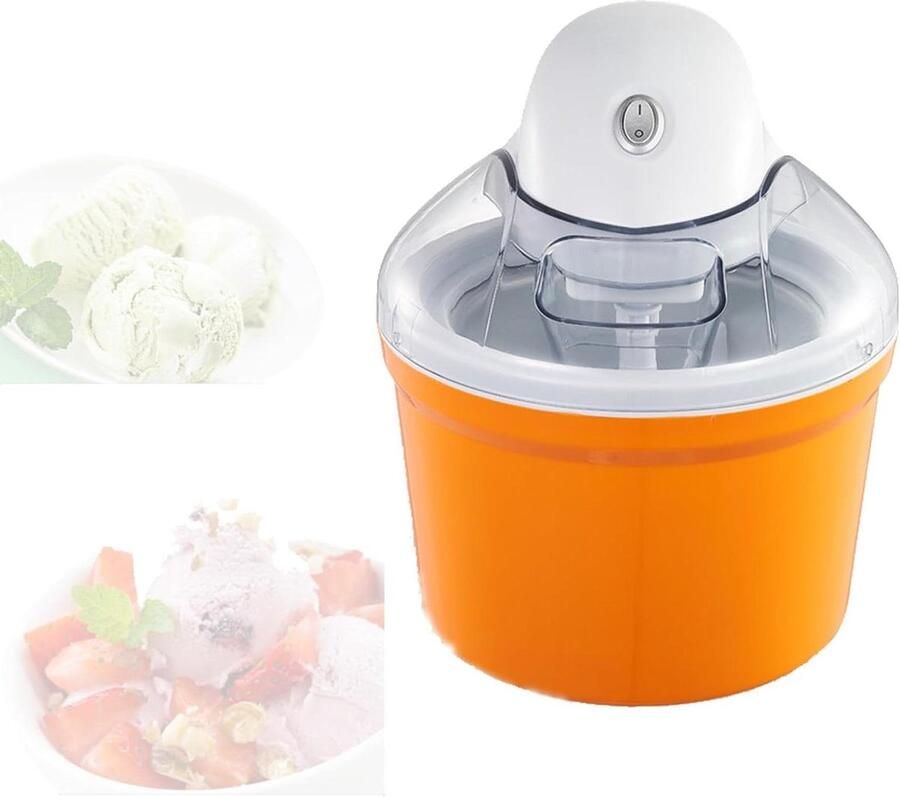 Elektrische ijsmachine Zelfgemaakt softijs Desserts maken Snel ijs bereiden 1200 ml capaciteit Oranje