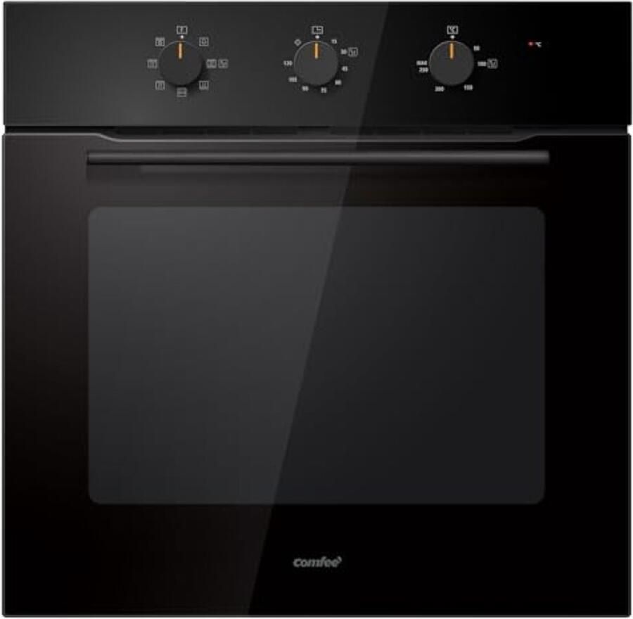 Elektrische inbouwoven met AirFry 60 liter zwart 8 functies en stoomreiniging