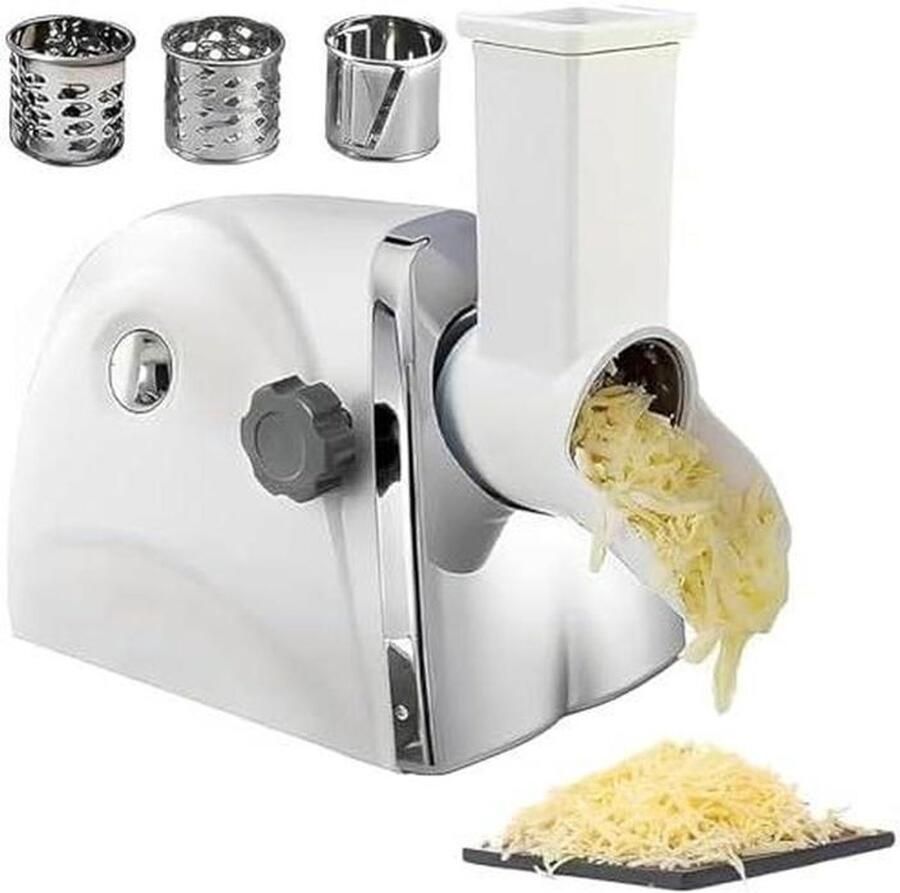 Elektrische Kaasrasp Groente Snijder Snel Ingrediënten Bereiden Handsfree Bediening 45x24x28cm Zilver