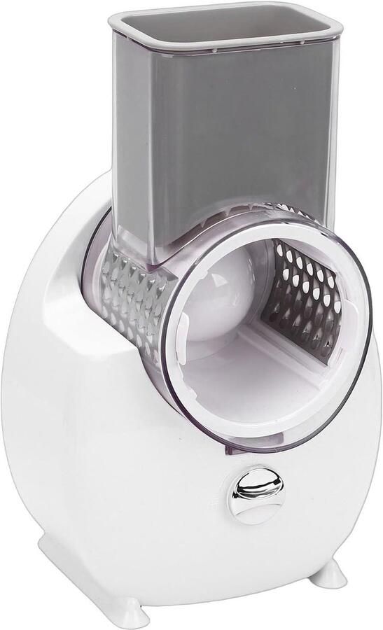 Elektrische Kaasrasp Groentenrasp Snijmachine Snel Ingrediënten Bereiden Oplaadbaar met 4 Messen 17x17x29cm Wit