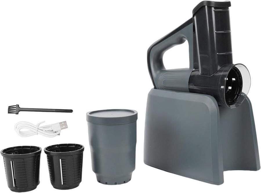 Elektrische Kaasrasp Groentesnijder Raspmachine Maaltijden Bereiden Drie Interchangable Bladen 13x25x30 cm Zwart