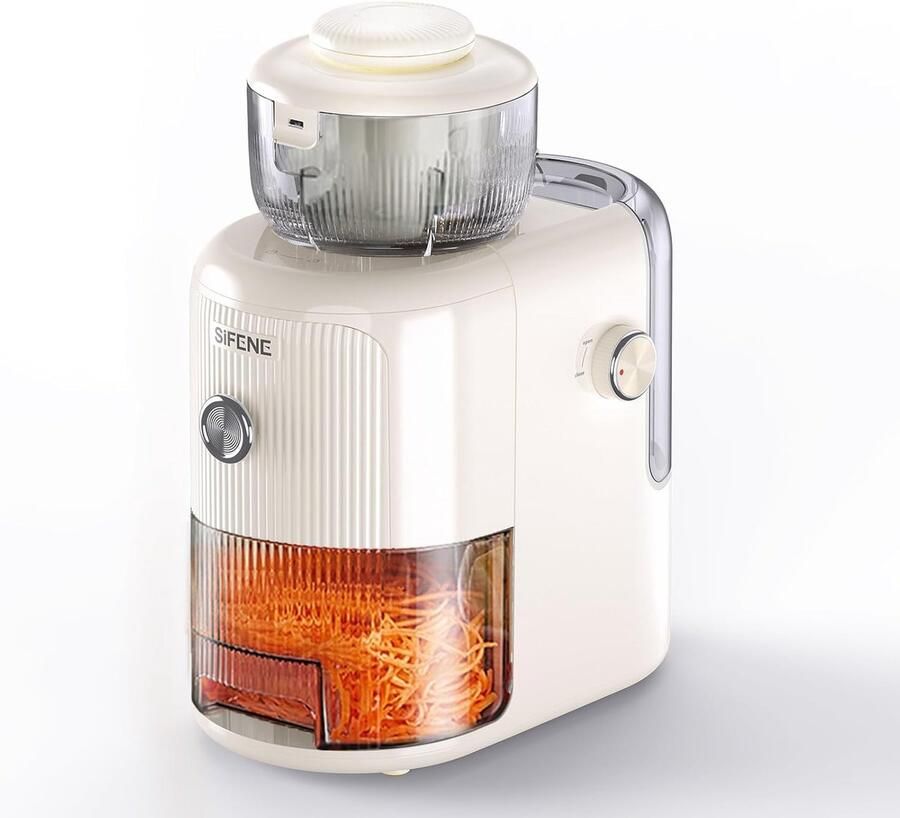 Elektrische Kaasrasp Salademachine Keuken Groenten Snijden 4 Roestvrij Staal Vormen 1.8 Liter Kom Wit