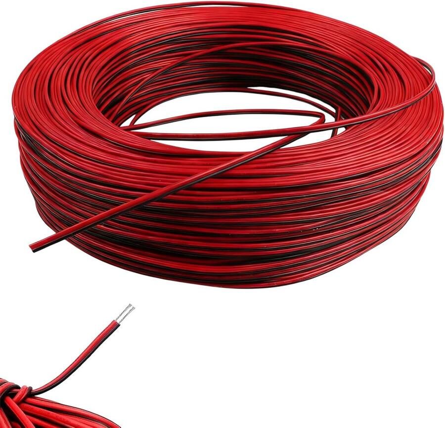 Elektrische kabel 2 draden rood en zwart 2 geleiders ledkabel meerdere toepassingen geschikt voor ledstrips en elektronische bekabeling