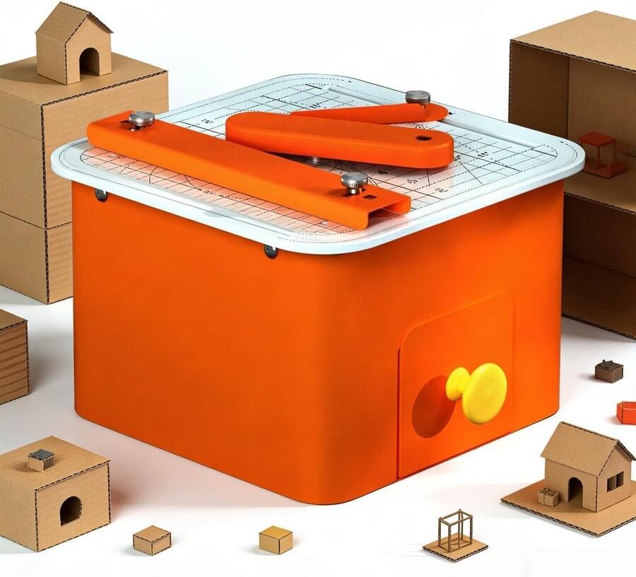 Elektrische kartonsnijder Karton snijmachine Creatief knutselen Zaagbladloos ontwerp 0-4 mm dikte Oranje