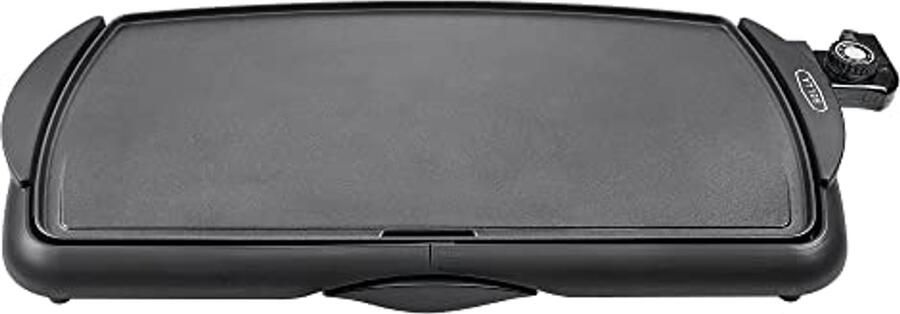 Elektrische keramische grillplaat met uitneembare vetopvangbak en instelbare temperatuur 27 cm x 51 cm