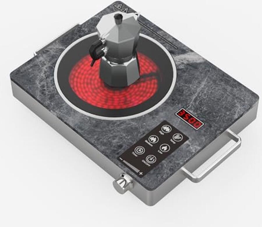 Elektrische keramische kookplaat met 1 zone en marmeren afwerking