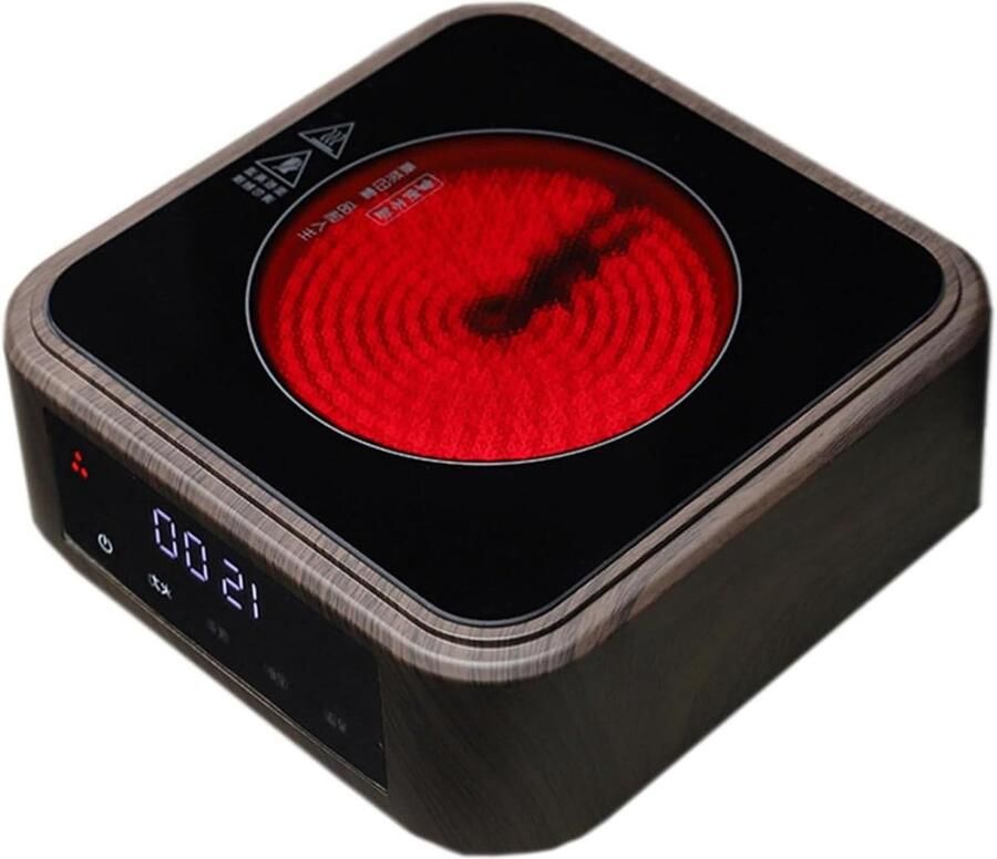 Elektrische Keramische Kookplaat Mini Fornuis Tea Stove Thee Zetten Veilig & Waterdicht 180x180x68 mm Zwart