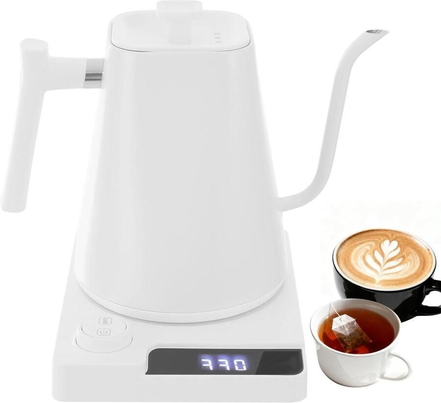 Elektrische Ketel Espresso Ketel Koffie en Thee Precisie Temperatuurregeling 1 Liter Wit