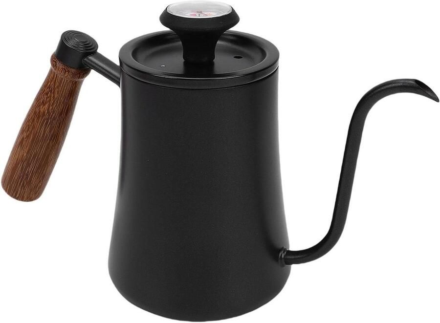 Elektrische Ketel Schenkkan Waterkoker Koffie Thee Zetten Met Ingebouwde Thermometer 1 Liter Capaciteit Zwart