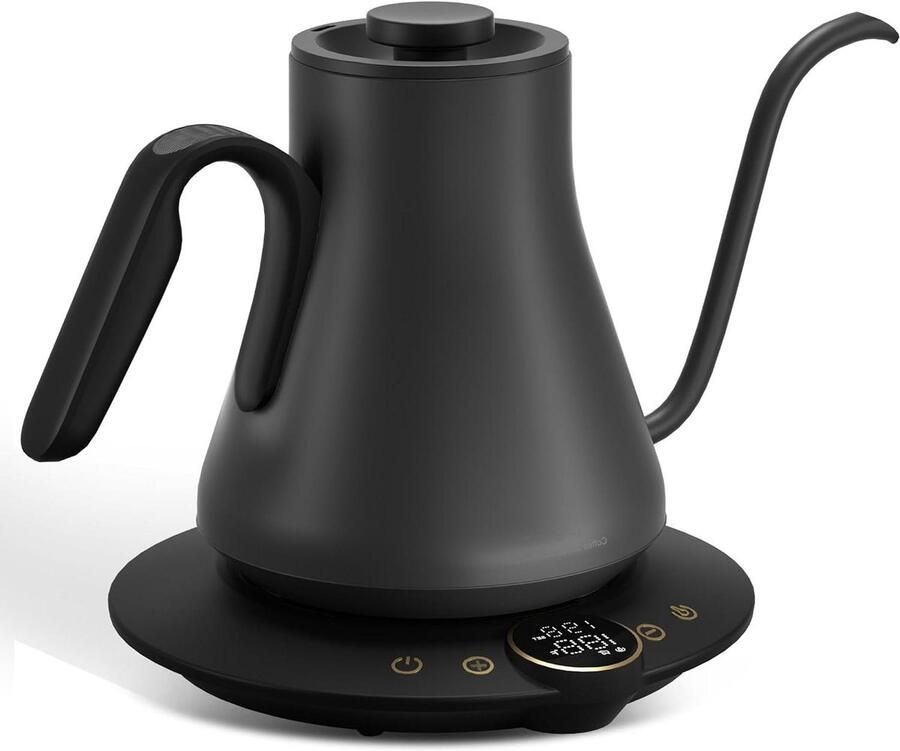 Elektrische Ketel Waterkoker Koffie en Thee Zetten Precieze Temperatuurregeling 0.9 Liter Mat Zwart