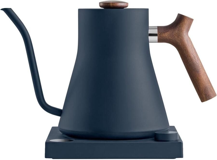 Elektrische Ketel Zwanenhals Ketel Koffie en Thee Temperatuur Controle 0.9 Liter Blauw met Hout