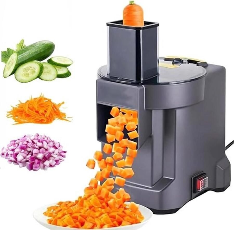 Elektrische Keukenmachine Groentehakker Slicer Snel Maaltijden Maken Verschillende Snijvormen 37 cm Hoog Zilver