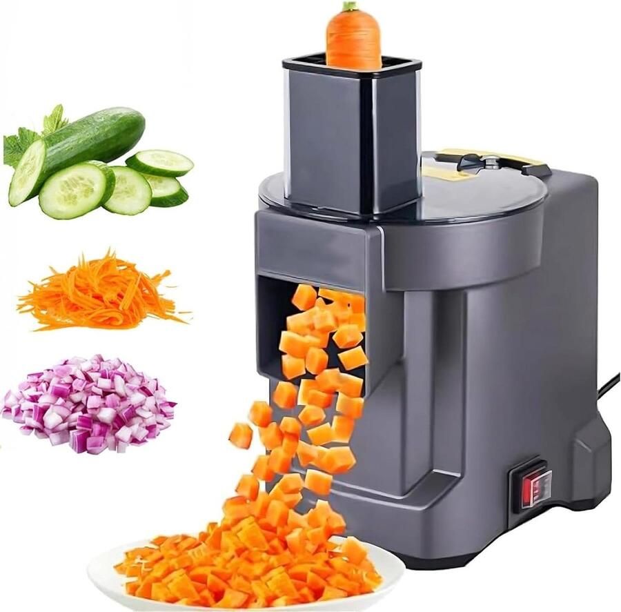 Elektrische Keukenmachine Groentehakker Slicer Snel Maaltijden Maken Verschillende Snijvormen 37 cm Hoog Zilver