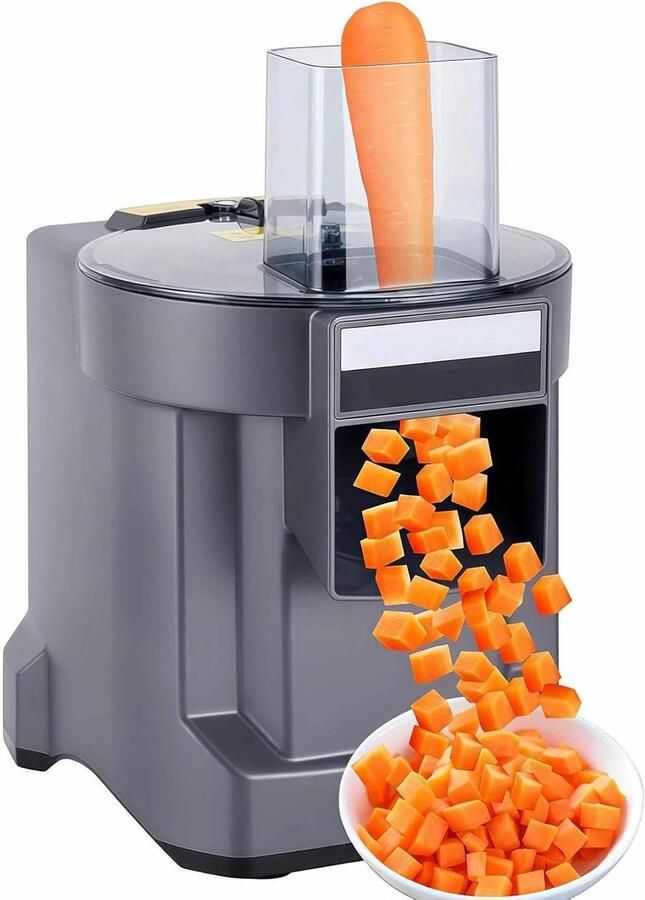 Elektrische Keukenmachine Groentehakker Snijder Snel Ingrediënten Bereiden One-Touch Bediening 20x25x30 cm Zilver