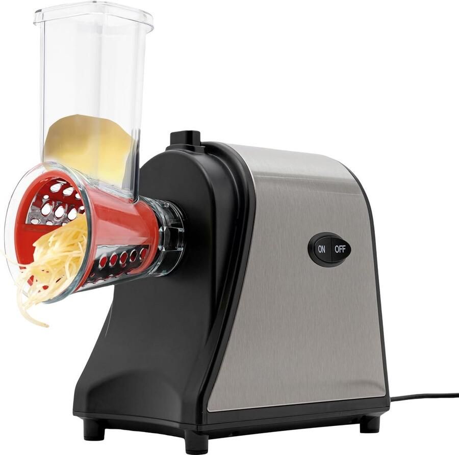 Elektrische Keukenmachine Groentesnijder Rasp Snel Groenten Snijden Krachtige 1000W Motor 5 Kegels Inbegrepen Zilver Zwart