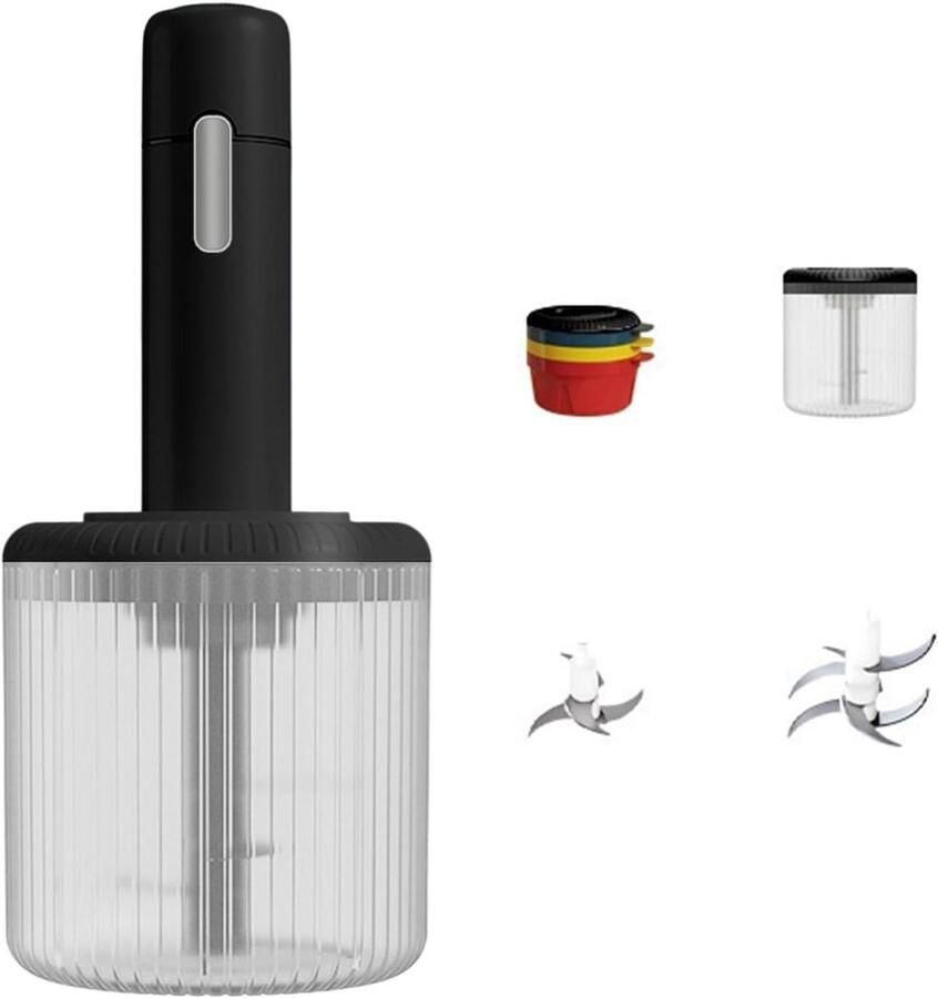 Elektrische Keukenmachine Mini Hakmachine Chopper Maaltijden Bereiden Stille Motor Vaatwasser Veilig 10x10x16 cm Zwart