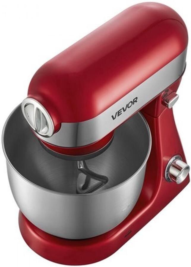 Elektrische Keukenmixer 1000 W 5 Liter Mengkom Rood Deegmachine Staande Mixer SUS304 RVS Kom