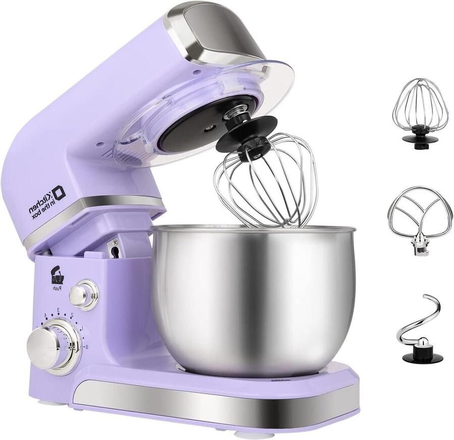 Elektrische Keukenmixer Handmixer Staande Mixer Bakken Thuis Compact Ontwerp 3 Liter Kom Paars