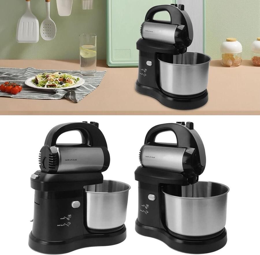 Elektrische Keukenmixer Keukenklopper Mixer Bakken en Koken 500W Motor 5 Snelheden 2.5 Liter Kom Wit
