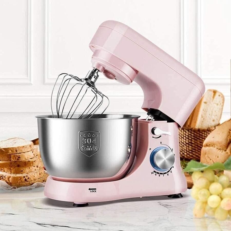 Elektrische Keukenmixer Keukenrobot Multifunctioneel Bakken en Koken 10 Snelheden Instelbaar 45 Liter Kom Multicolor
