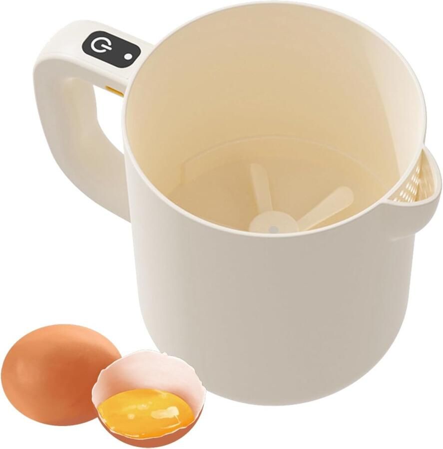 Elektrische Keukenmixer Oplaadbare Klopper Bakken en Mixen Draadloos en Draagbaar 1 Liter Capaciteit Beige