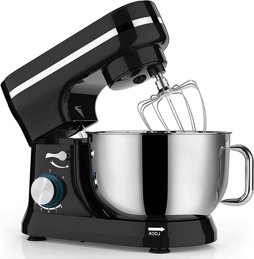 Elektrische Keukenmixer Standmixer Deegmixer Thuis Bakken 1000W Krachtige Motor 4.5L Kom Zilver