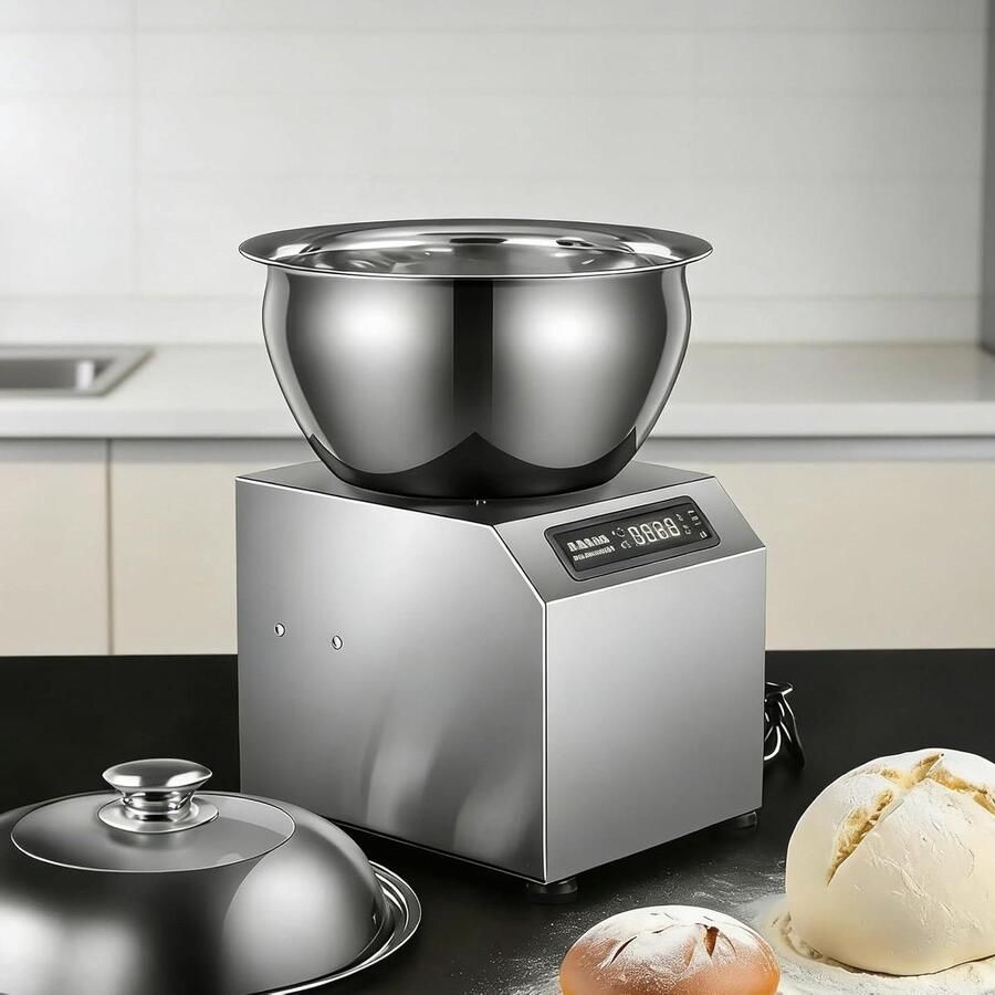 Elektrische Kneedmachine Deegmixer Keukenmachine Brood Bakken Dubbele Spiraal Rotatie 8 kg Kom Zilver