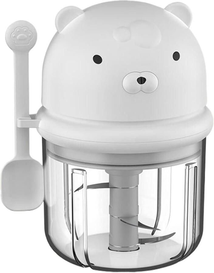Elektrische Knoflook Chopper Keukenmachine Mini Maaltijden Bereiden Draadloos en Krachtig 350 ml Wit