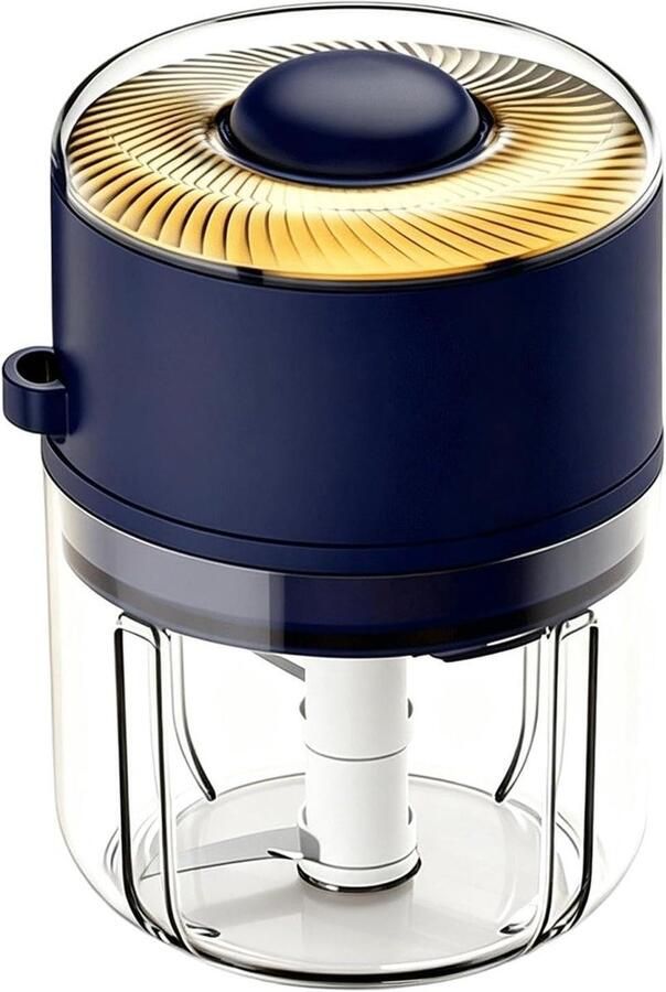 Elektrische Mini Chopper Keukenmachine Hakker Ingrediënten Voorbereiden Zes Scherpe Messen 350 ml Blauw