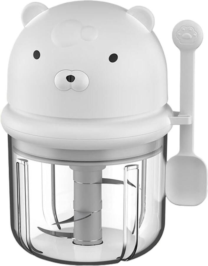 Elektrische Knoflookhakker Mini Keukenmachine Snel Ingrediënten Snijden Krachtig Draadloos Ontwerp 350 ml Inhoud Wit