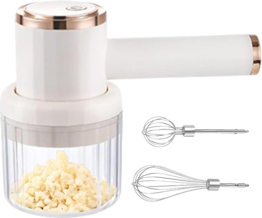 Elektrische Knoflookmolen Uienhakker Keukenmachine Snel Ingrediënten Hakken USB Oplaadbaar 95 x 20 x 95 cm Wit
