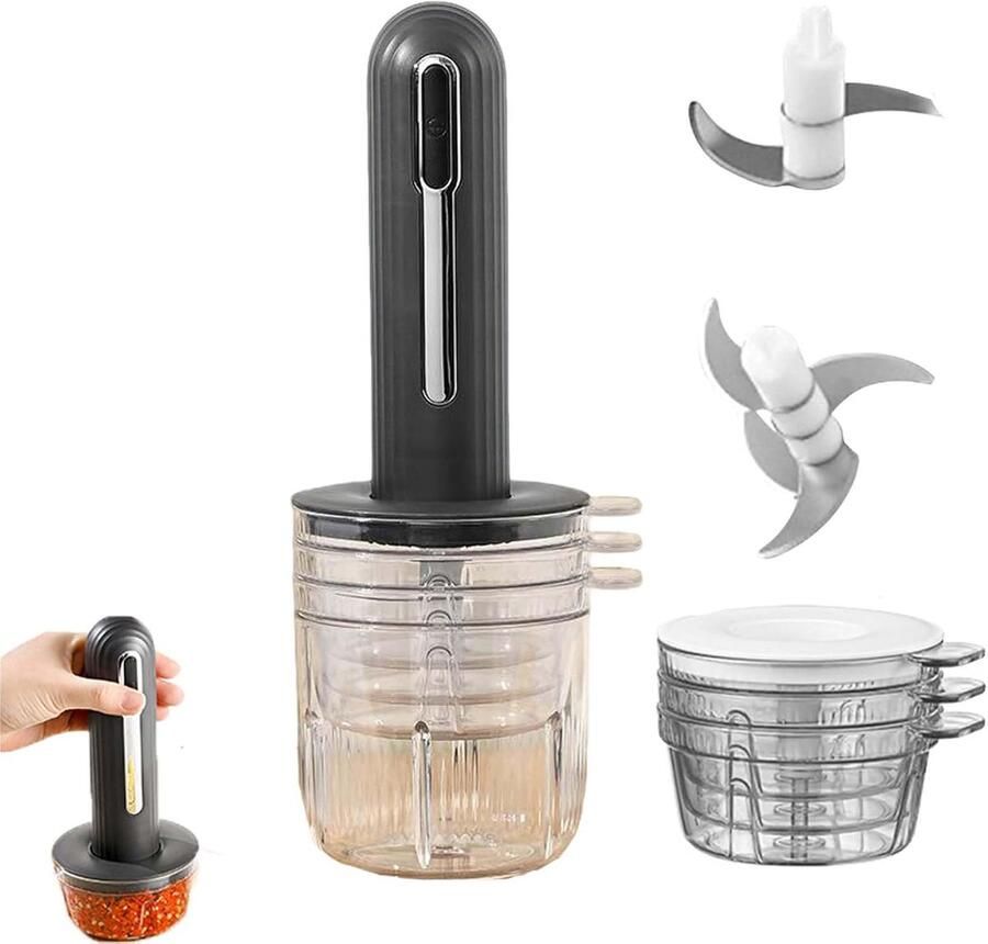 Elektrische knoflookpasta-mixer hakmolen multifunctionele keukenmachine USB-aangedreven compact keukengereedschap geschikt voor gehakt knoflookpasta-bereiding en het hakken van fruit en groenten zwart