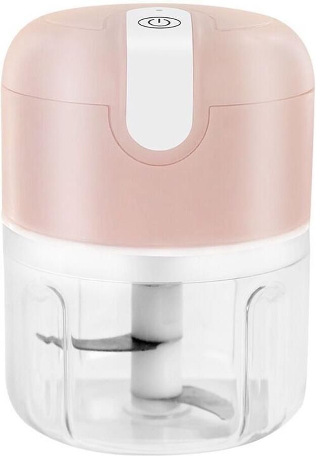 Elektrische Knoflookpers 250ml Draadloze Hakmolen voor Knoflook en Groenten Krachtige Mini Keukenmachine voor Snel Hakken Compacte Foodprocessor voor Thuisgebruik Roze