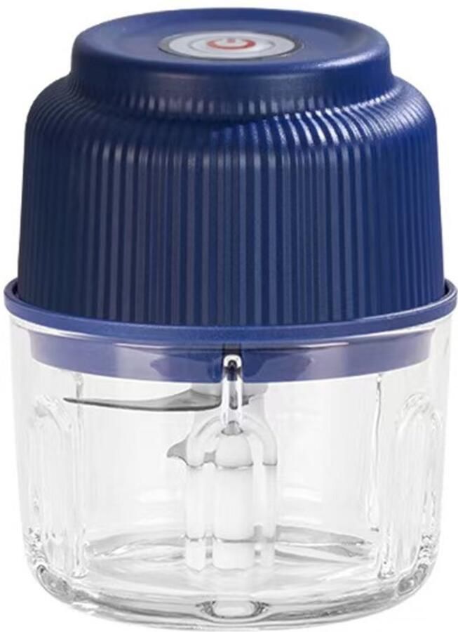 Elektrische knoflookpers Voedingshakker Type-C Oplaadbaar 250ML 304 RVS Mes Blauw