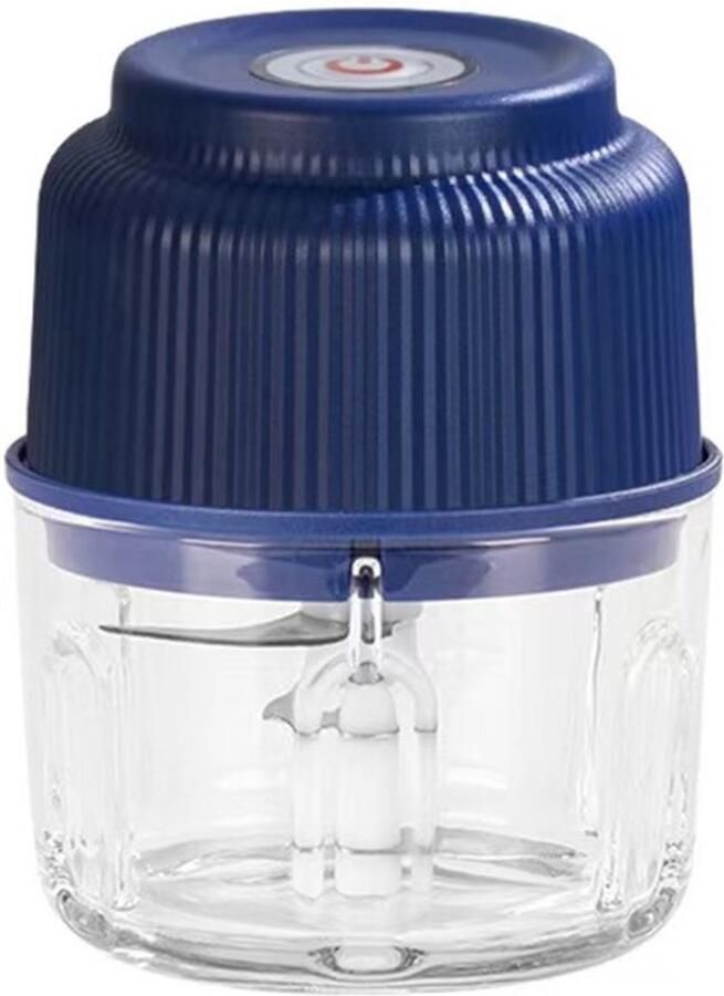 Elektrische knoflookpers Voedingshakker Type-C Oplaadbaar 250ML 304 RVS Mes Blauw