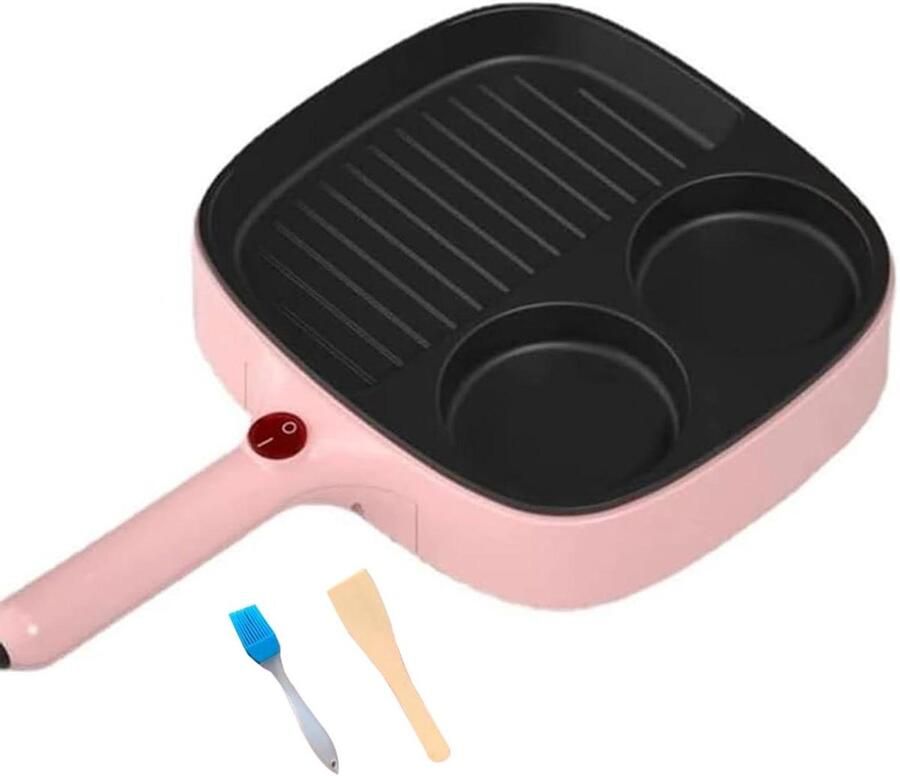 Elektrische koekenpan Antiaanbak bakplaat Ontbijt maken Verdeeld kookoppervlak Niet gespecificeerd Roze