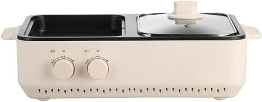 Elektrische Koekenpan Braadpan Grill Samen Eten Dubbele Functie 1.4L Capaciteit Multicolor